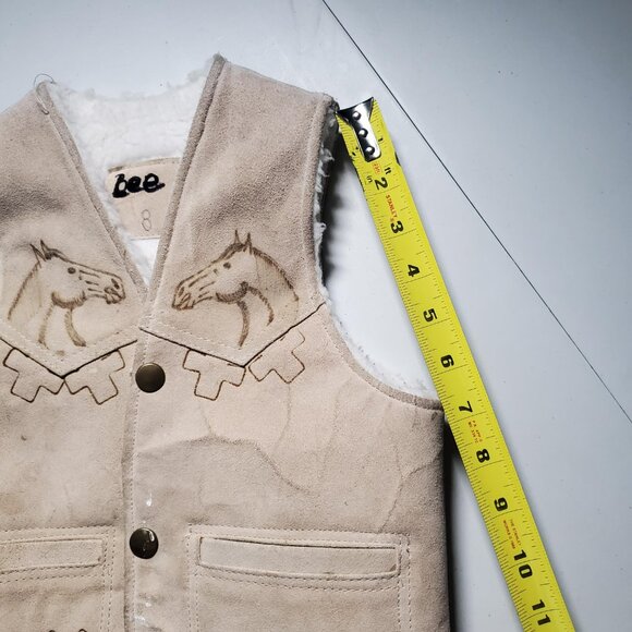 Suede Western Horse Kids Vest -Vintage - No Label- shipping incl - Picture 9 of 16
